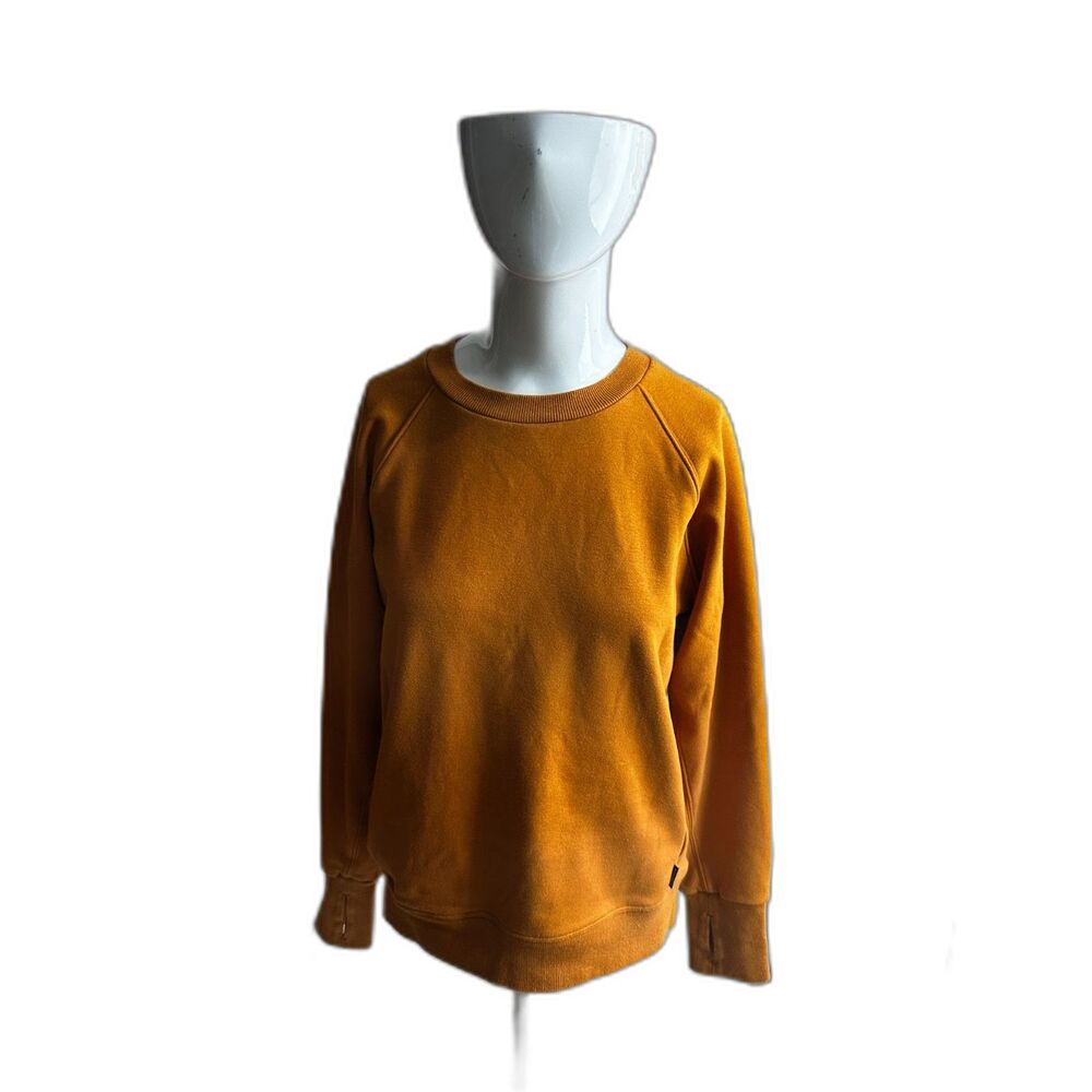 Athleta Sweater For Women Size XS Crew Neck Zipper Pocket AS IS Burnt Orange